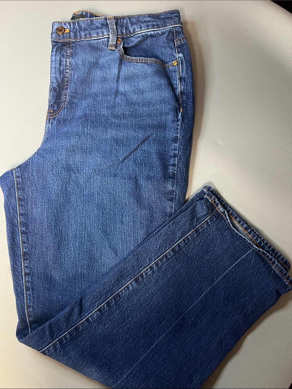 Talbots 16P Women's Straight-Leg Jeans in Dark Blue Denim excellent used cond